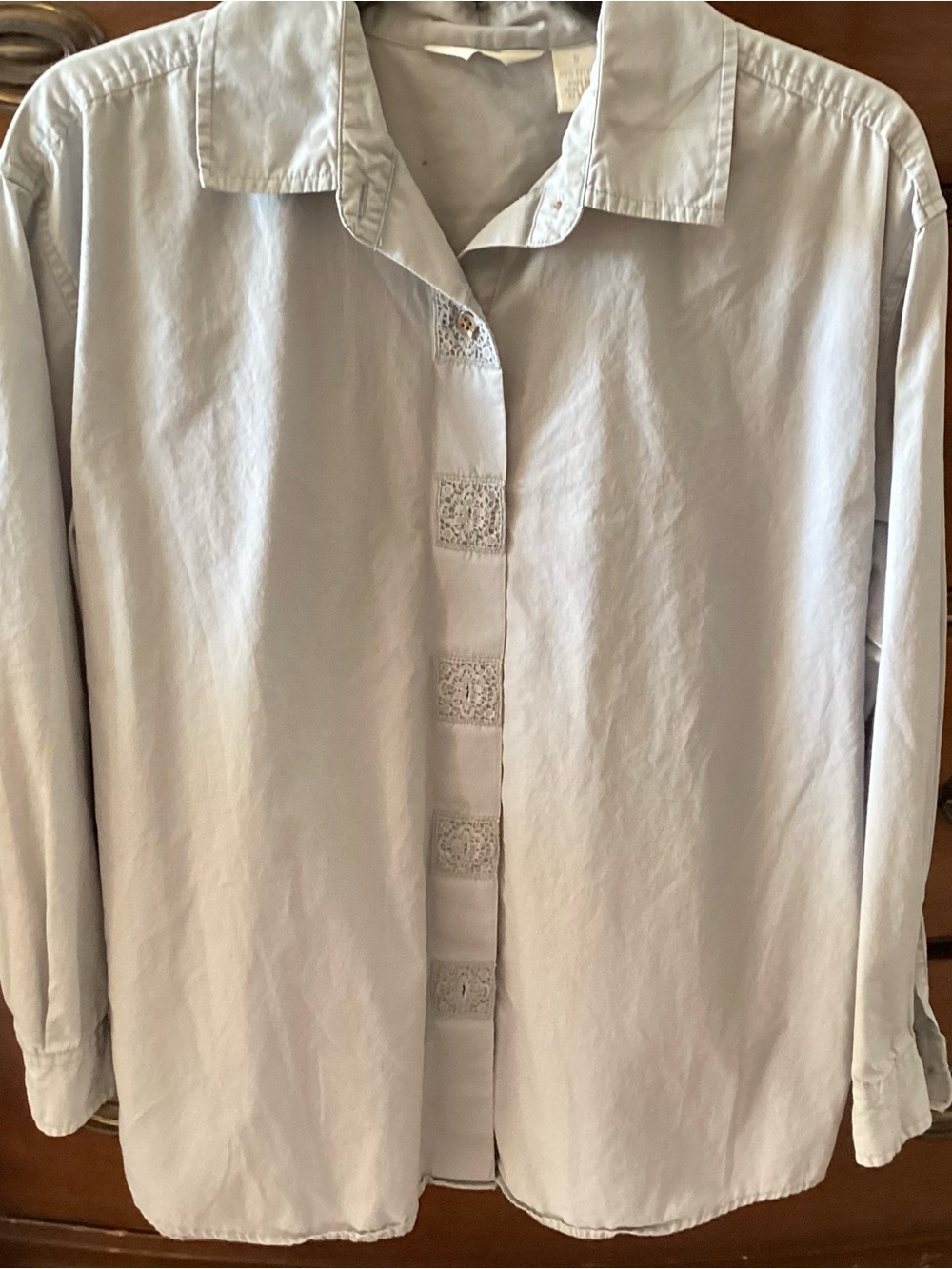 J. Jill Light Blue Cotton Button-Front Shirt